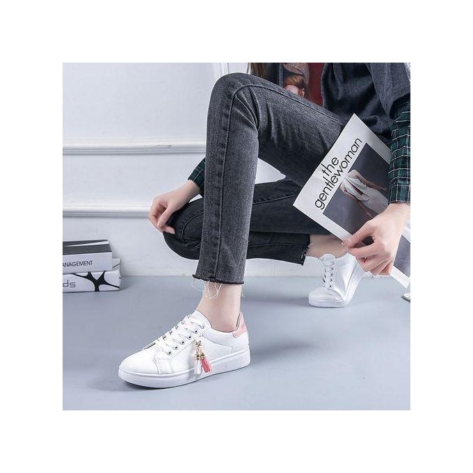Ladies' Sneaker Shoes Causal Shoes Buy A Size Larger Than Usual - White