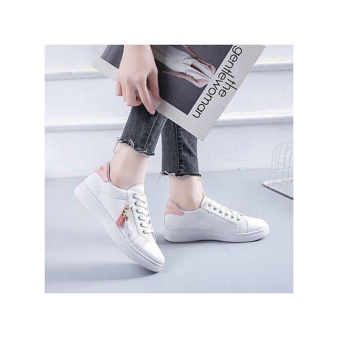 Ladies' Sneaker Shoes Causal Shoes Buy A Size Larger Than Usual - White