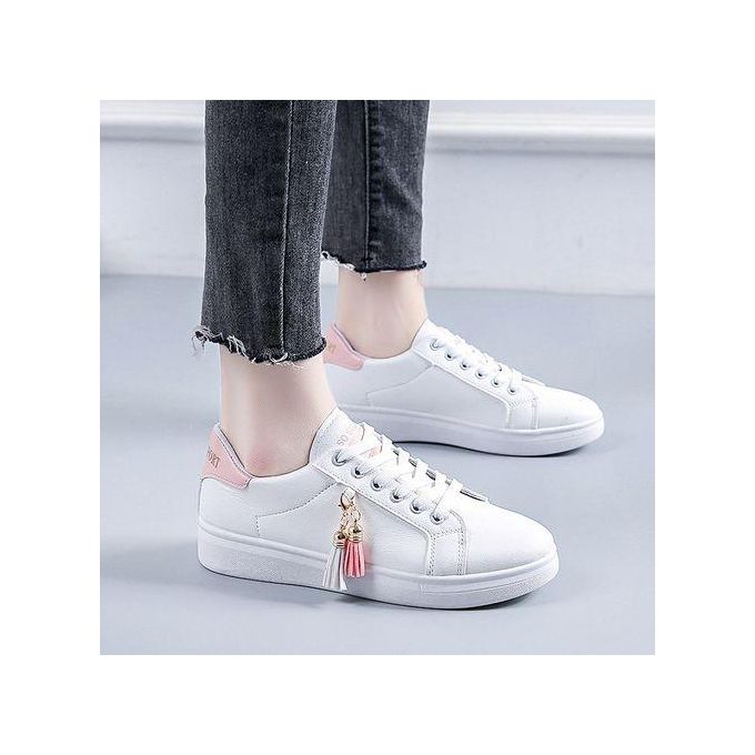 Ladies' Sneaker Shoes Causal Shoes Buy A Size Larger Than Usual - White