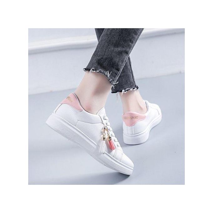 Ladies' Sneaker Shoes Causal Shoes Buy A Size Larger Than Usual - White